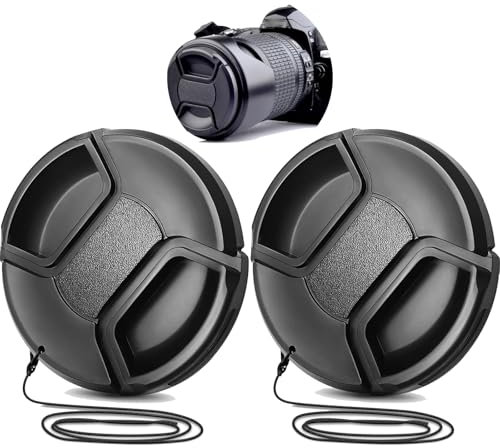 Objektivdeckel für Kamera Objektive, 2 Stück Lens Cap Ersatz-Schutzkappe, Kompatibler Universal-Objektivdeckel für Kameras mit Objektiv von 58mm