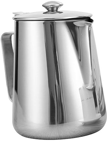 Hoement Espresso Pitcher De Acero Inoxidable Para Latte Art y Espumado De Leche Para Cafeterías y Uso Doméstico