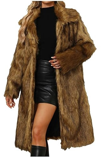 Longbluse Damen Lässig für Leggings Lange Kunstpelz Mantel Damen Einfarbig Pelzjacke Winter Warm Winterjacke Elegant Fellmantel Kunstfell Jacke Große Größen Pelzmantel Flauschig Felljacke Faux Fur