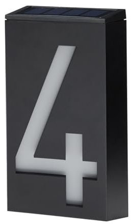 Luz Solar Número de Puerta, Placas Exteriores iluminadas LED, Signo de Número de Casa para el Hogar, Calle, Oficina, Habitaciones De Hotel (#4)