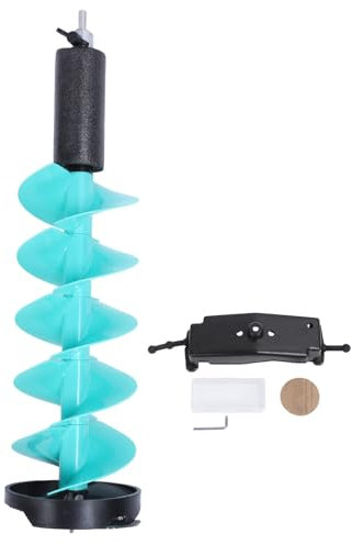 Broca de barrena para hielo, 8 pulgadas de diámetro, 28,7 pulgadas de longitud, broca de pesca en hielo de nailon de carburo flotante para aguas profundas, capa de hielo gruesa