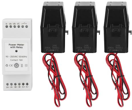 WiFi Energy Meter Energy WiFi Smart Energy Messgerät mit 3 200A -Klemmstromtransformator 3 Phase 4 DrahtkWH -Leistungsmesser für Solar -PV -System 90‑250 VAC