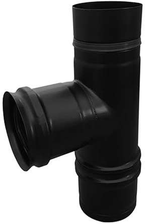 FIREFIX RES80/V - Tubo para estufa de pellets (80 mm, acero inoxidable), color negro