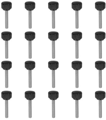QUARKZMAN 20 Stück Rändelschraube M5 x 30mm Flügelschrauben mit Gewinde, Edelstahl 304 Knebelschraube 16mm Rund Klemmschraube Sterngriffschraube Klemmhebel Daumenschraube für Möbel Maschine