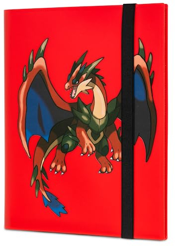 Vavasel 9 Pocket Trading Card Album Folder - 360 Side Loading Pocket Binder for Collectible Cards, TCG and Trading Card Games (Red)