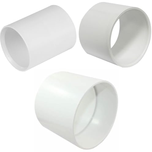 PVC Solvent Weld Waste Pipe Coupling, 40mm, White, Pack of 3
