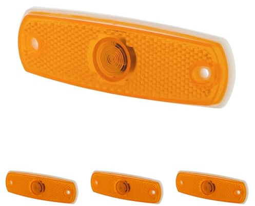 Hella 2PS 962 964-031 Seitenmarkierungsleuchte - Begrenzungsleuchte - Anhänger - Wohnwagen - Halogen - 12V - Schraubanschluss/Einbau - CCC/SAE/ADR/GGVS - rechts/links, Weiß/Gelb (Packung mit 4)