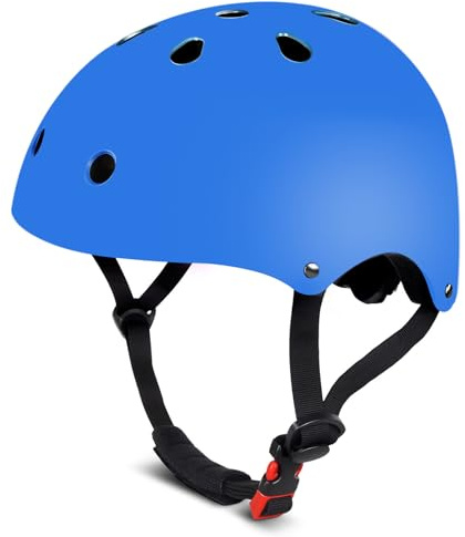 JIFAR Kinderhelm, Multisport-Helm für Jungen & Mädchen, 3-14 Jahre, für Fahrrad, Scooter, Inline-Skating & Skateboarding (Blau, M)