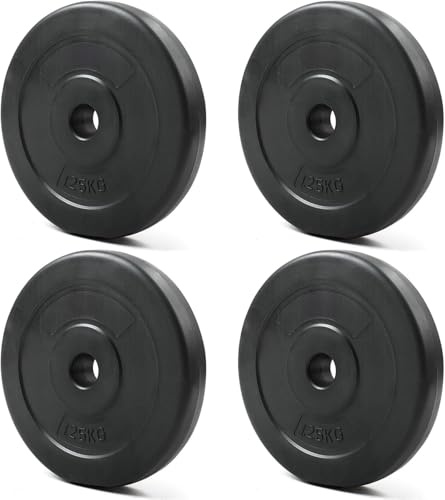 FLG Cement Weight Plates for Dumbbells & Barbells – 1.25kg to 20kg – Durable Home Gym Fitness Set with 1-Inch Standard Hole (1.25KG x4)
