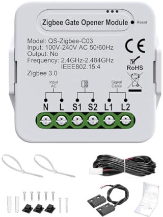 Pesfehhy Smart Zigbee garagedörröppnare – fjärrkontroll tillbehör för grindar kompatibel med Google Home