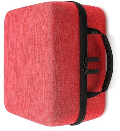 Lerpwige Estuche organizador duro portátil a prueba de golpes y bolsa de almacenamiento para tocadiscos, Red