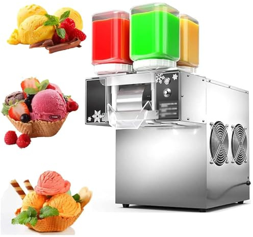 Commercial Electric Ice Crusher Machine, High-Capacity Stainless Steel Snow Cone Maker, Perfect for Home Kitchens, Food Trucks, and Beverage Shops