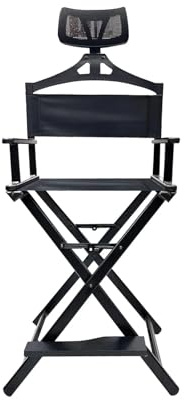 GSCLZ Outdoor Aluminium Klappstuhl Make-Up Hocker for Studio Fotografie Direktor Sitz Tragbare Kompakte Camping Stühle(Black with Pillow)