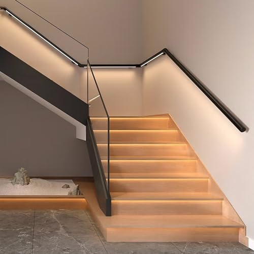 Indoor Stair LED Handrails, Illuminated Railing System for Enhanced Safety and Modern Aesthetics