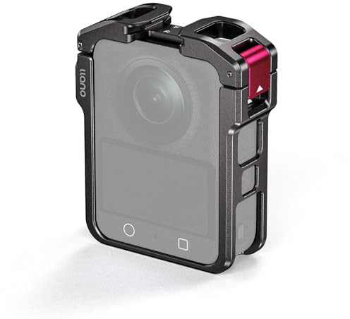 llano Kamerakäfig für DJI Osmo 360,CNC Aluminium-präziser Schutzrahmen,45 g leichtes Metallgehäuse, kompatibel mit DJI Mic,Blitzschuh&1/4-20 Befestigungen,unterstützt horizontales,vertikales Filmen | CNC Precision Fit Schutzrahmen, kompatibel mit DJI Mic, Cold Shoe & 0.6 cm-20 Halterungen