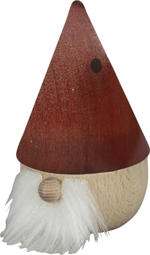 SAICO Räuchermännchen Zwerg Roter Diddi 6 x 11 x 7 cm - Handgefertigter Holzräuchermann inkl. 5 Räucherkerzen - Erzgebirgische Handarbeit - Dekoratives Winterhighlight - Made in Germany