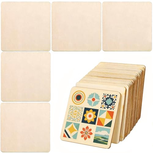 30Pcs Holzplatte 10cm, BetterJonny Sperrholzplatte Holz 2.5mm Quadratische Lindenholzplatten Linde Sperrholz Zuschnitt Nach Bastelhölzer Holz für DIY Holzarbeiten Brandmalerei Kunst und Handwerk