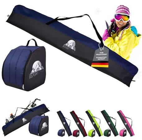 BambiniWelt by Rafael K. Ski Set - Skischuhtasche 40x42x30cm - Skitasche wasserdichte Wintersporttasche mit Reißverschluss - Skiaufbewahrungtasche für Ski, Skischuhe, Helm & Handschuhe