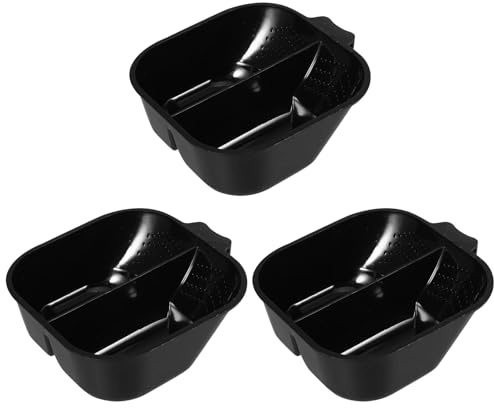 TOYZFRIENDY 3 Pièces Bol de Coloration Cheveux Noir avec Poignée et Base Antidérapante Bol Mélangeur Professionnel pour Salon et Usage DIY Outils Précis pour Teinture et Soins Huileux