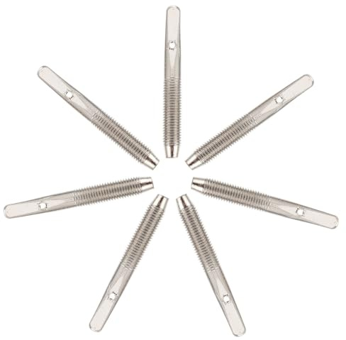 GLEAVI 7 Stück Harfensaiten Pins aus Metall Zither Stimmwirbel mit Gezacktem Kopf zur Saitenspannung Zubehör für Lyra Harfe