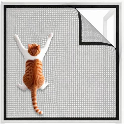Zanzariera per finestra con telaio magnetico, 120 x 100 cm, per gatti, finestra, protezione dagli insetti, per finestre, per gatti, senza forature