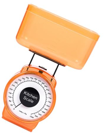 GRADENEVE Balanza de Cocina Mecánica de Plástico Naranja Gran Contenedor Adecuado para Elaboración de Alimentos para Bebés y Uso en Cocina Color Aleatorio