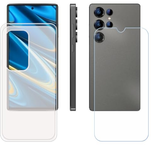 BMPNLSZ Funda para Oukitel C66 Screen Protector, Translúcido Suave Silicona TPU Canica Carcasa Caso Case + Cristal Templado Film Vidrio (6,73)