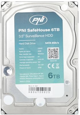 PNI Internal Hard Disk SafeHouse 6TB 3.5 HDD, CCTV, 128MB, SATA III, 7200 RPM for surveillance systems