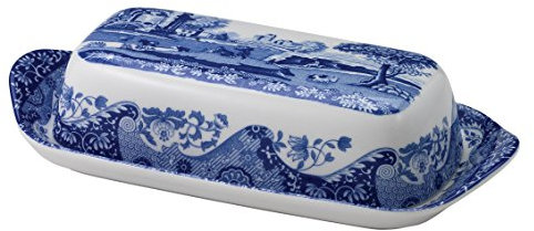 Spode Blue Italian Covered Butter Dish (Blue, White), #REF!