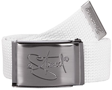 2Stoned Geldgürtel Tresorgürtel Weiß 4 cm breit matte Schnalle Classic für Damen und Herren