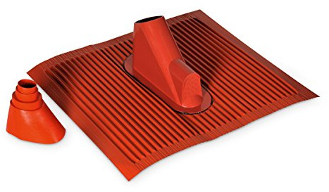 TechniSat Alu Dachziegel Set, Ziegelrot | mit Gummitülle zur wasserdichten Mast- und Kabeldurchführung 450 x 500mm