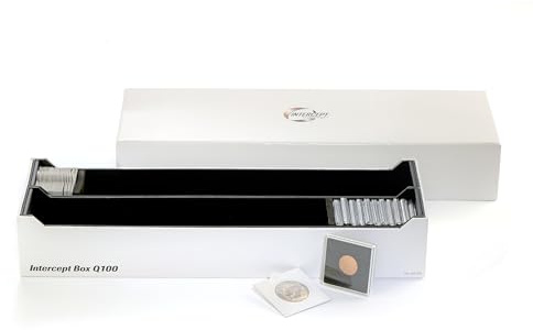 Leuchtturm 345235 Intercept Box für 100 Quadrum-Kapseln - Münzbox für 100 Münzen in Kapseln oder bis zu 300 Münzrähmchen - Für Münzen und Medaillen