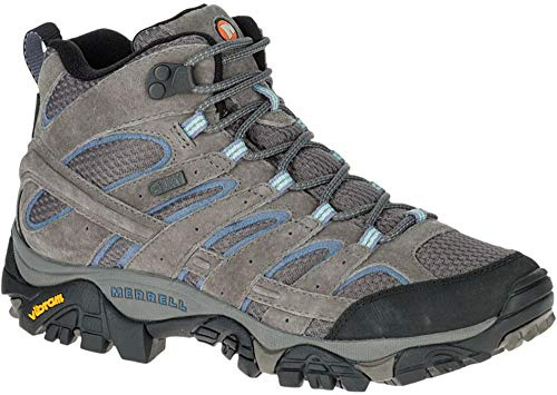 Merrell Women's Moab 2 Mid Waterproof Hiking Boot, Granite, 8 M US