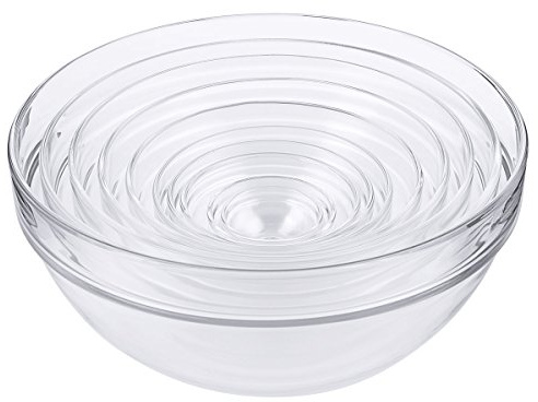 Glasschale aus gehärtetem Glas, stapelbar, viele Größen verfügbar | ERK (A10 - Inhalt: 5,6 ltr.)