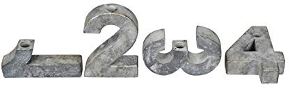 Posiwio - 804 - Advents - Kerzenhalter, Beton, 1-4 für den Advent, 1 Set, Silber-grau, Jede Zahl 18cm
