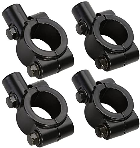 XINCHAO 4 Stücke 22mm Motorrad Spiegel Halter Universal Lenker Rückspiegelhalterung Lenker Spiegelhalterung 10mm Motorrad Spiegel Halterung für Motorrad Fahrrad Dirt Bike ATV(Schwarz)