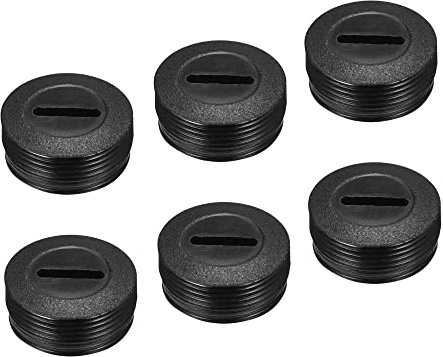 sourcing map 6 Pcs Carbón Cepillo Soporte Tapa Motor 20mm OD, 8mm Negro | Eléctrico Cepillo Cubierta Rosca OD Altura, Plástico, Paquete de 6