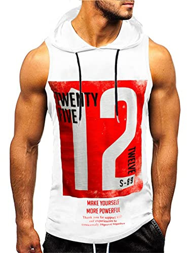 HOTCAT Debardeur à Capuche Hommes Sport Bodybuilding Musculation Fitness Tank Top Stringer sans Manches Maillot Sleeveless T-Shirt