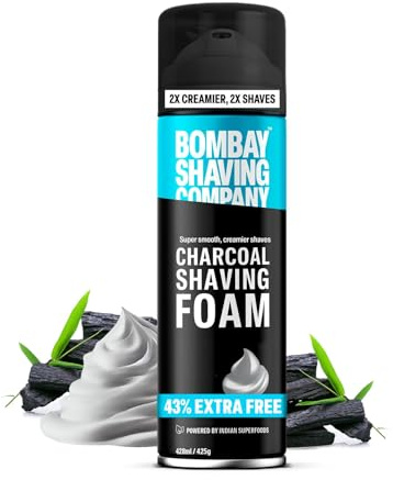 Bombay Shaving Company Charcoal Rasierschaum für Männer, 425g (43% Extra) | Mehr als 100 Rasuren | Aktivkohle und marokkanisches Arganöl