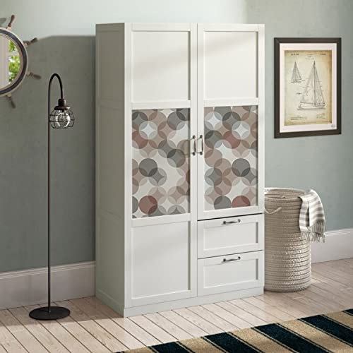 Tapete Abstrakte Beige Geometrie Vliestapete Klebefolie Möbel Leicht Abzuziehen Selbstklebende Tapete Schlafzimmer Küchenrückwand Tapete Selbstklebend for Living Room 45x150cm/1 Pcs