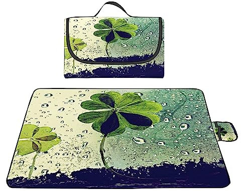 TengYuer Picknickdecke 180x200cm Stranddecke Wasserdicht Sandfrei Isoliert Faltbar Strandmatte mit Tragegriff Outdoor Campingdecke XXL für Camping Parks Strände Picknick GrüNes GlüCksgras