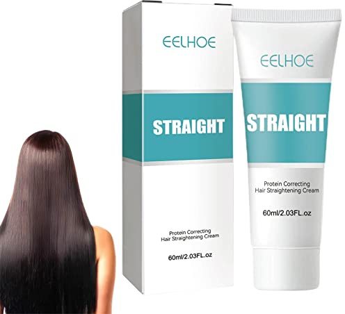 Protein Correcting Hair Straightening Cream | Silk & Gloss Hair Straightening Cream | Glättungscreme Für Lockiges Haar | Haarglättungscreme Für Trockenes, Geschädigtes Haar