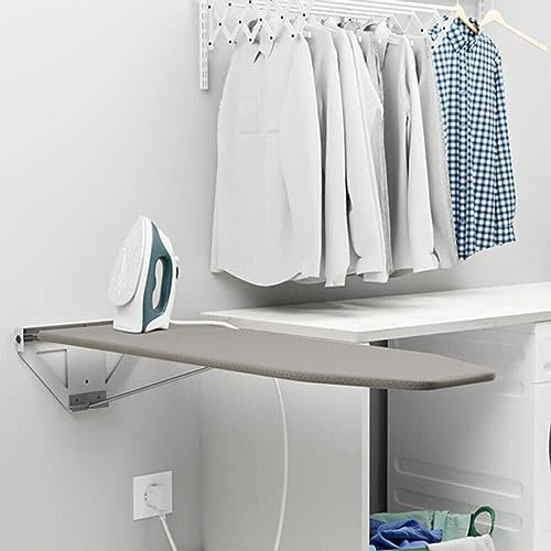 LuusMm Tablero De Planchado Montado En La Pared De Un Espacio Pequeño, Tabla De Planchar Plegable De Montaje Compacto con Cubierta Resistente Al Calor, Mesa De Planchar De 107 X 30 Cm