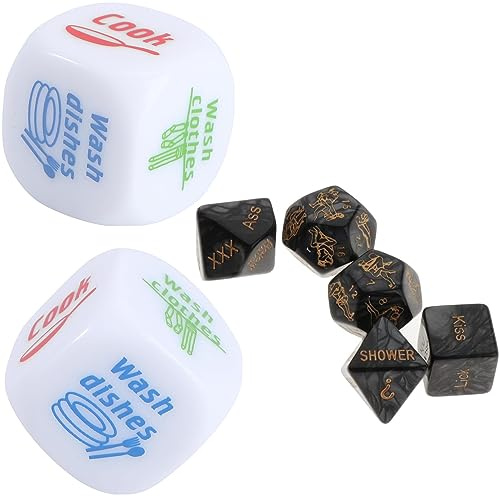 1 Set Novità Gioco dei Dadi Giocattolo 𝗦𝗲𝘀𝘀𝗼 Nero - 7 Pezzi