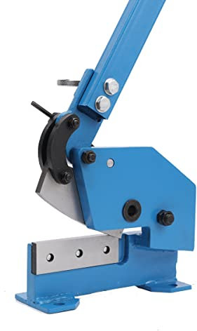 CDZHLTG Hand Lever Shear 5 Inch 125mm Manual Metal Shear Cutter Bench Mounted Heavy-Duty Manual Shearing Machine Metal Sheet Flat Round Steel Cutting, Blue