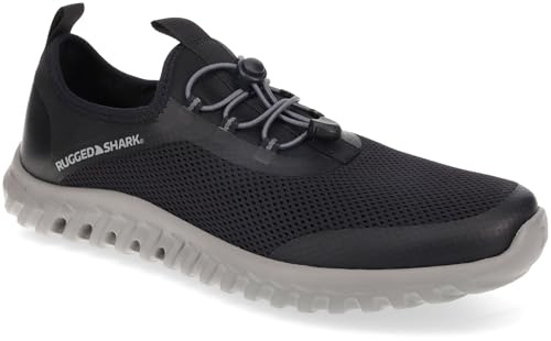 RUGGED SHARK Men's Cay Water Shoe with AQUAFLO Drainage, Black, Men's 11