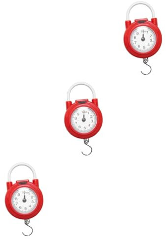 BESPORTBLE 3St Federwaage Kofferwaage tragbare Gepäckwaage mechanische Fischwaage Gewichtsskala Tasche Gepäckgewicht auf einer Reisewaage Zifferblatt Waage klein Kranwaage Hakenwaage Plastik