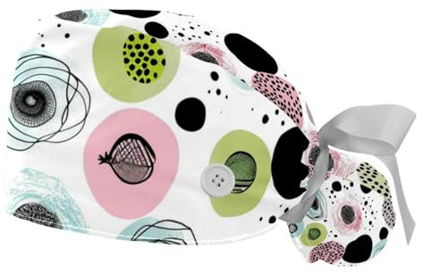 YTYVAGT 2-Pc,Gourd-Shaped Working Cap,Fisherman Hat with Buttons and Cotton Sweatband,Easter Doodle Ornamental Eggs