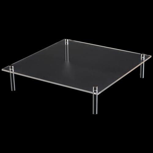 CRASPIRE Cake Stands for Dessert Table Acrylic Clear Cupcake Display Holder Plate Shelf Square Food Organizer Serving Pizza Figures Party Platter Christmas Wedding Decoration Collection 5.9 x 5.9inch