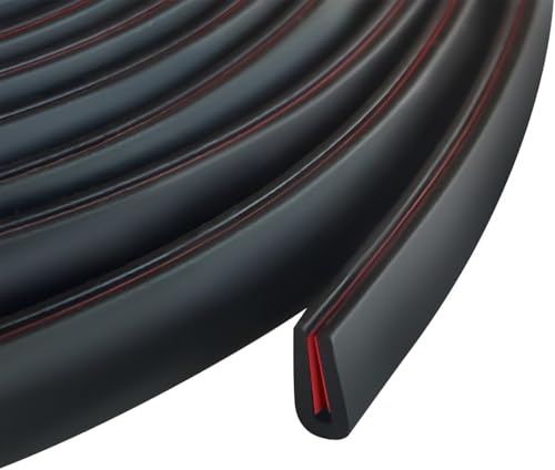 Wonninek EPDM Rubber U-Channel Edge Trim Seal - Self-Adhesive Black Door & Panel Protection Strip | for Car Door, Windows, Furniture, Metal & Glass Edges | Weather & UV Resistant